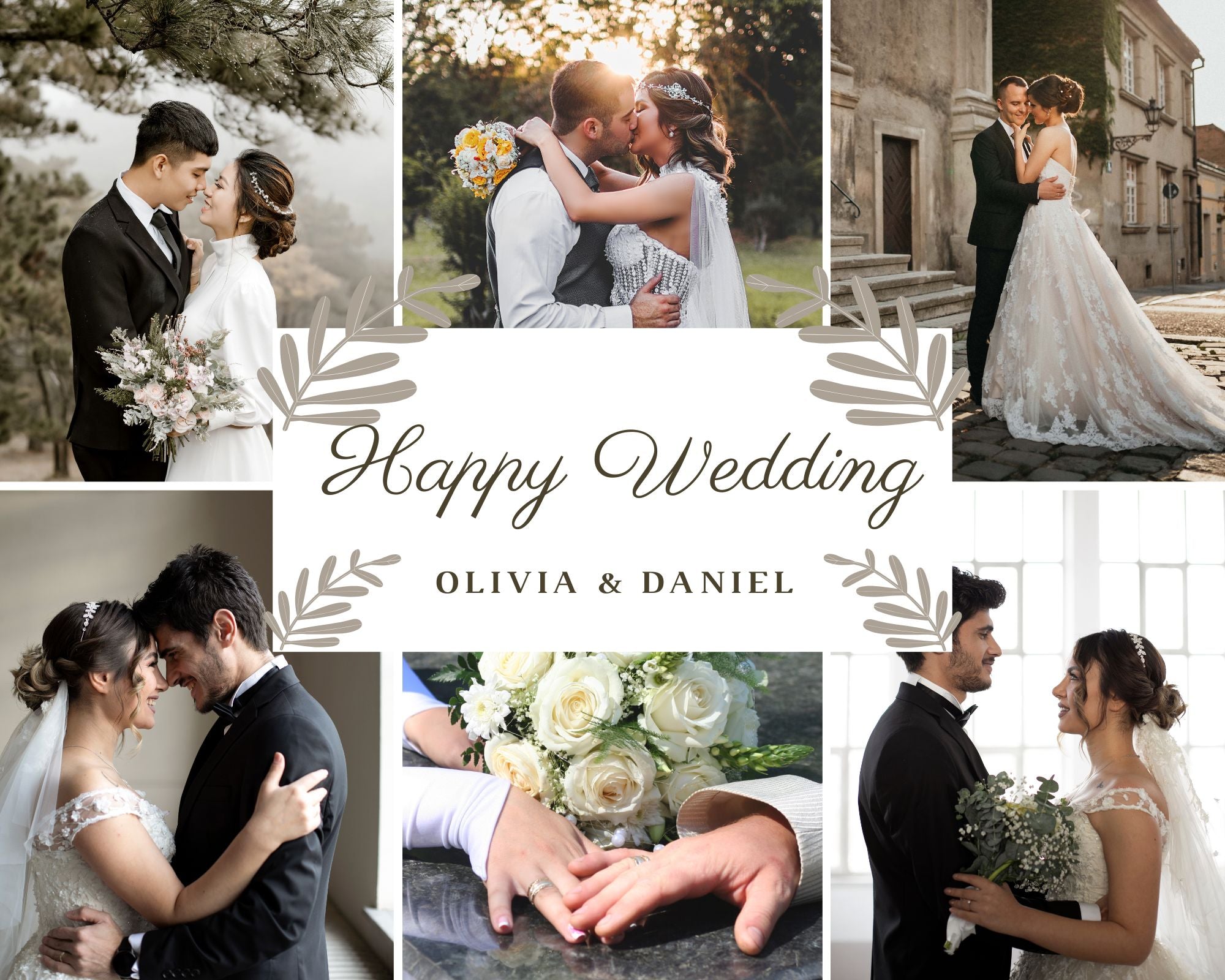 Tablou Canvas Personalizat cu 6 Poze Pentru Nunta 