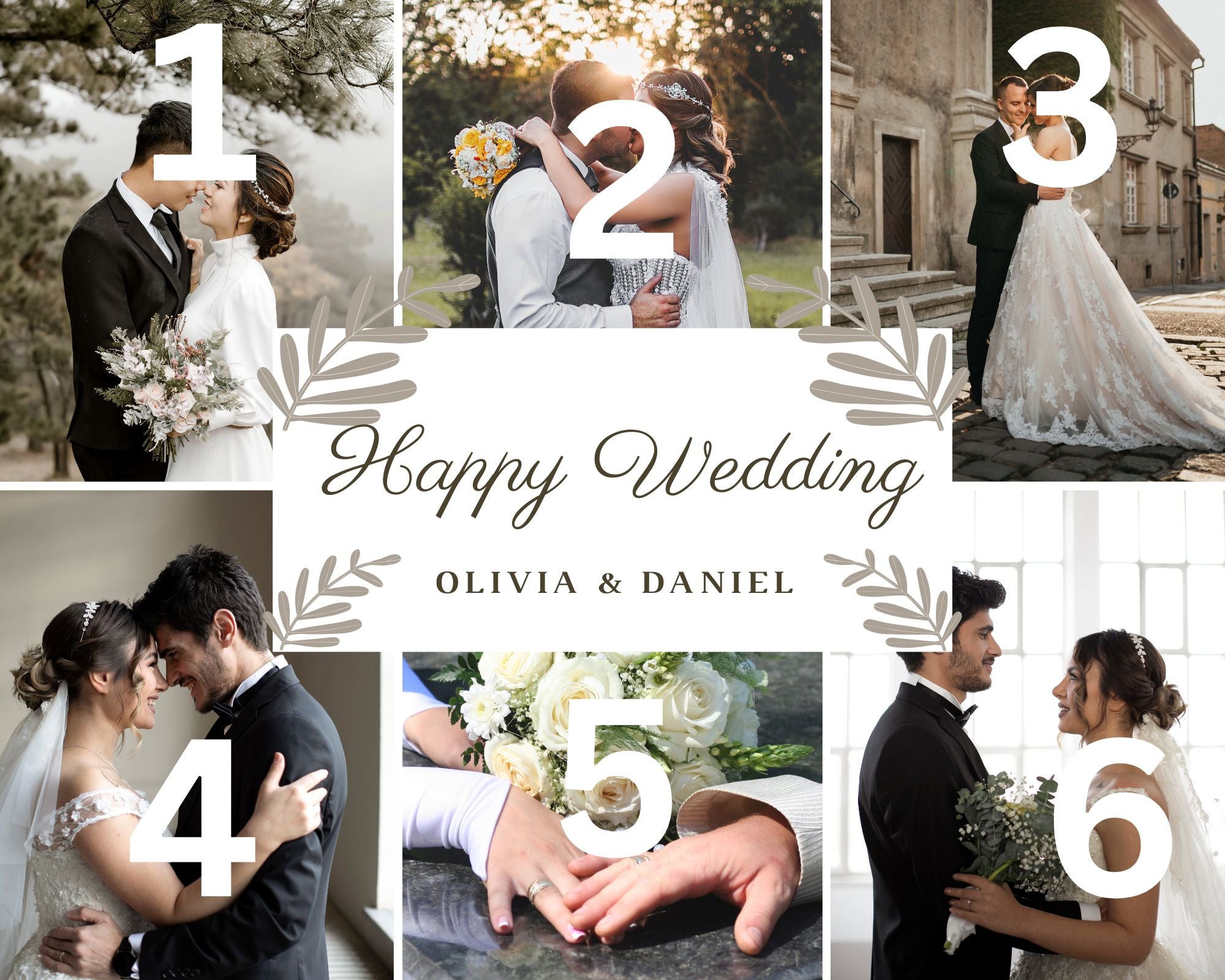 Tablou Canvas Personalizat cu 6 Poze Pentru Nunta 