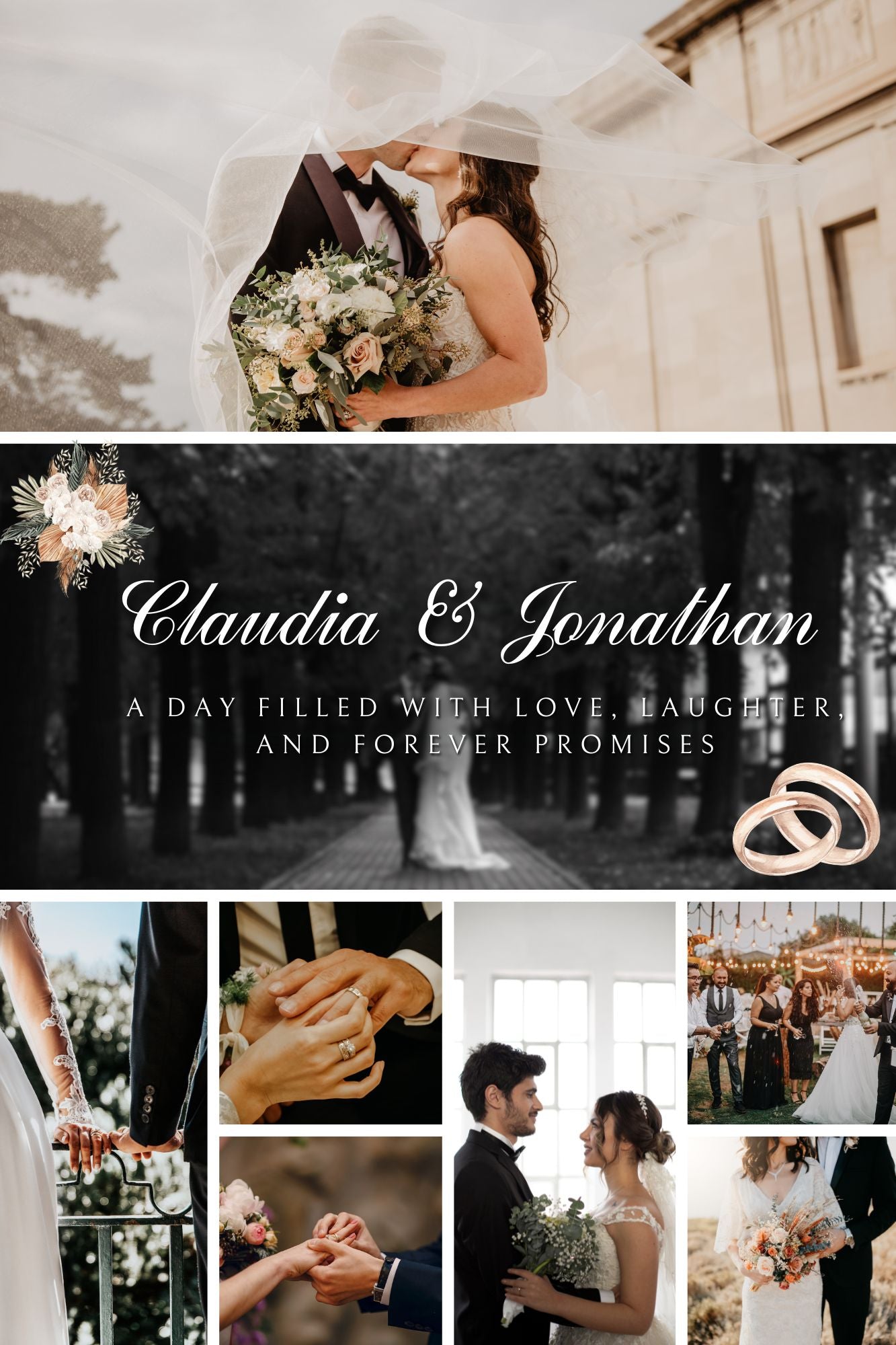 Tablou Canvas Personalizat cu 7 Poze Pentru Nunta 