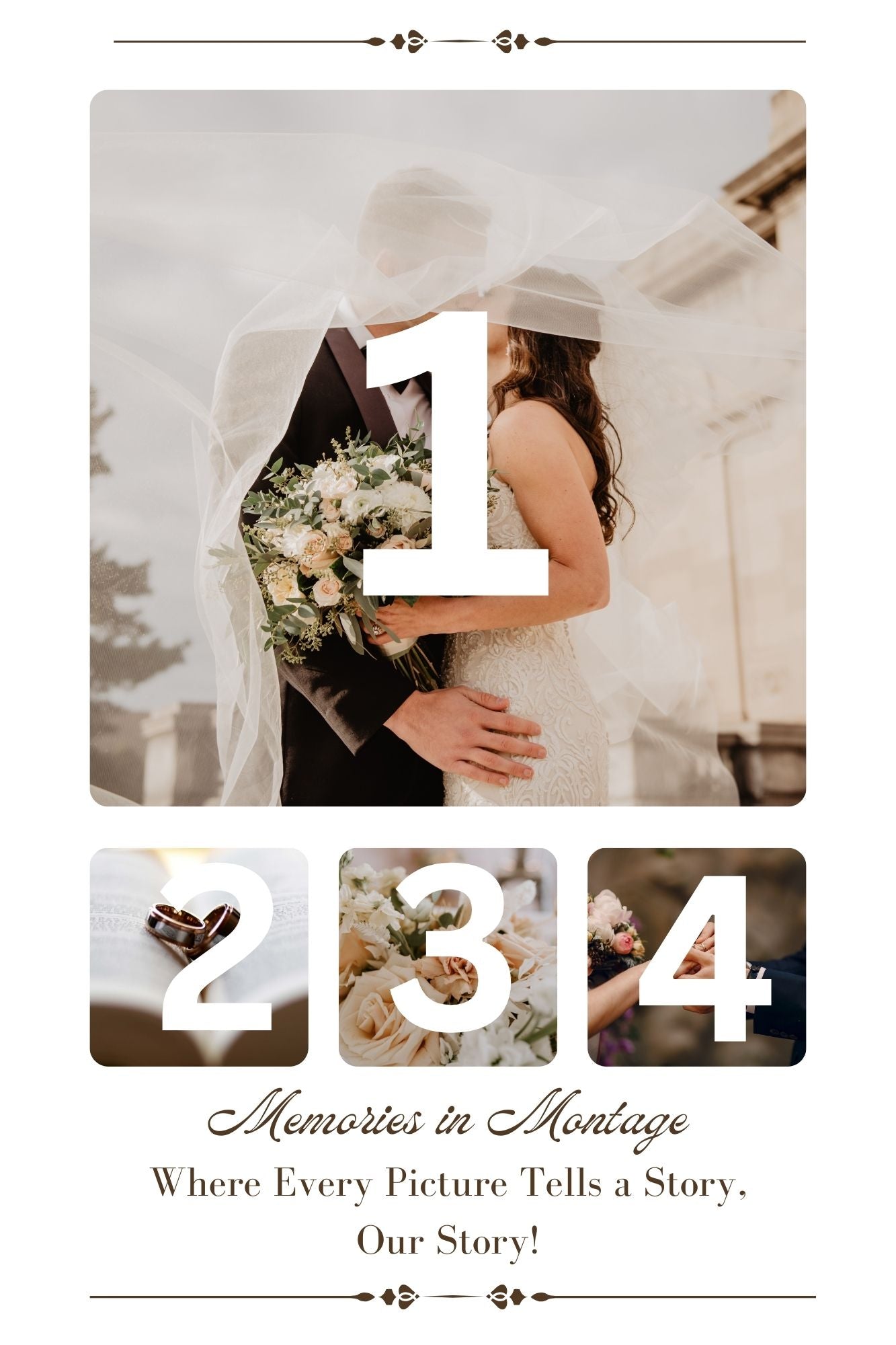 Tablou Canvas Personalizat cu 4 Poze Pentru Nunta 