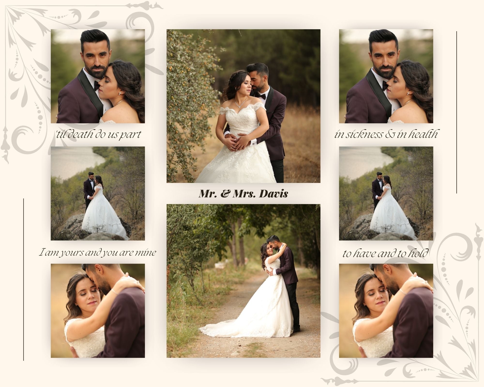 Tablou Canvas Personalizat cu 8 Poze Pentru Nunta 