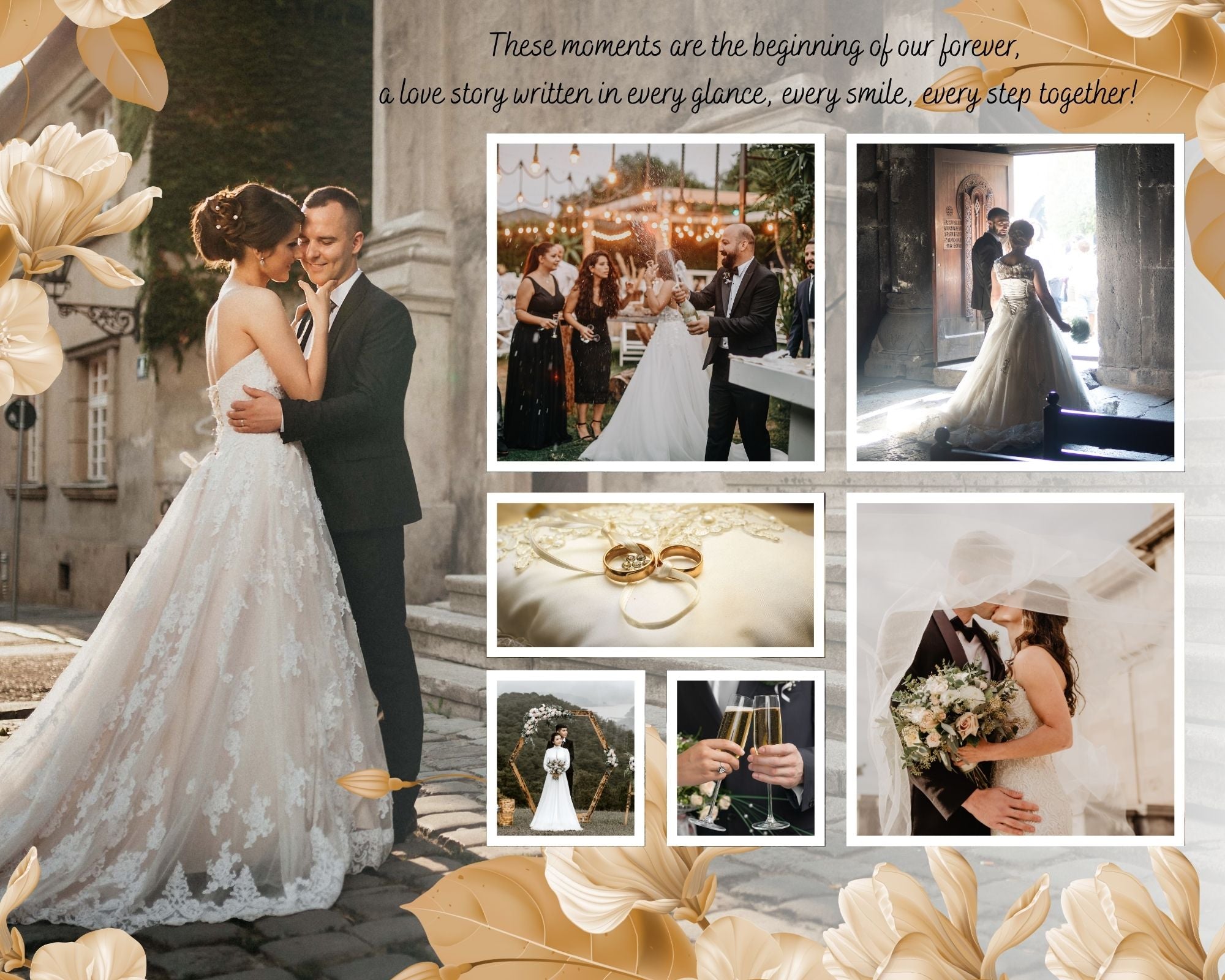 Tablou Canvas Personalizat cu 7 Poze Pentru Nunta 