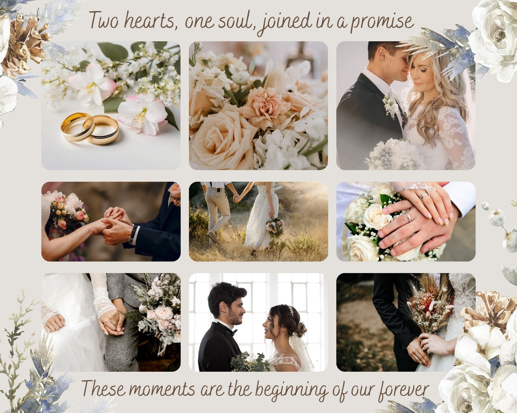 Tablou Canvas Personalizat cu 9 Poze Pentru Nunta 