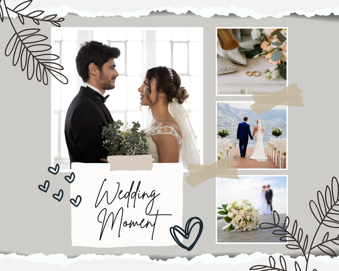 Tablou Canvas Personalizat cu 4 Poze Pentru Nunta  "Wedding Moment", PS218