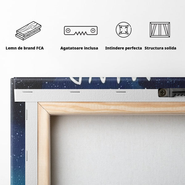 Tablou Canvas Premium, LuxCanva® Q1001, Curajul De a Crede, Limita, Testoasa, Cer, Instelat, Gandire, Motivatie, Curaj, Cosmos, Rabdare, Potential, Minte, Pozitiv, Credinta, Birou, Dormitor