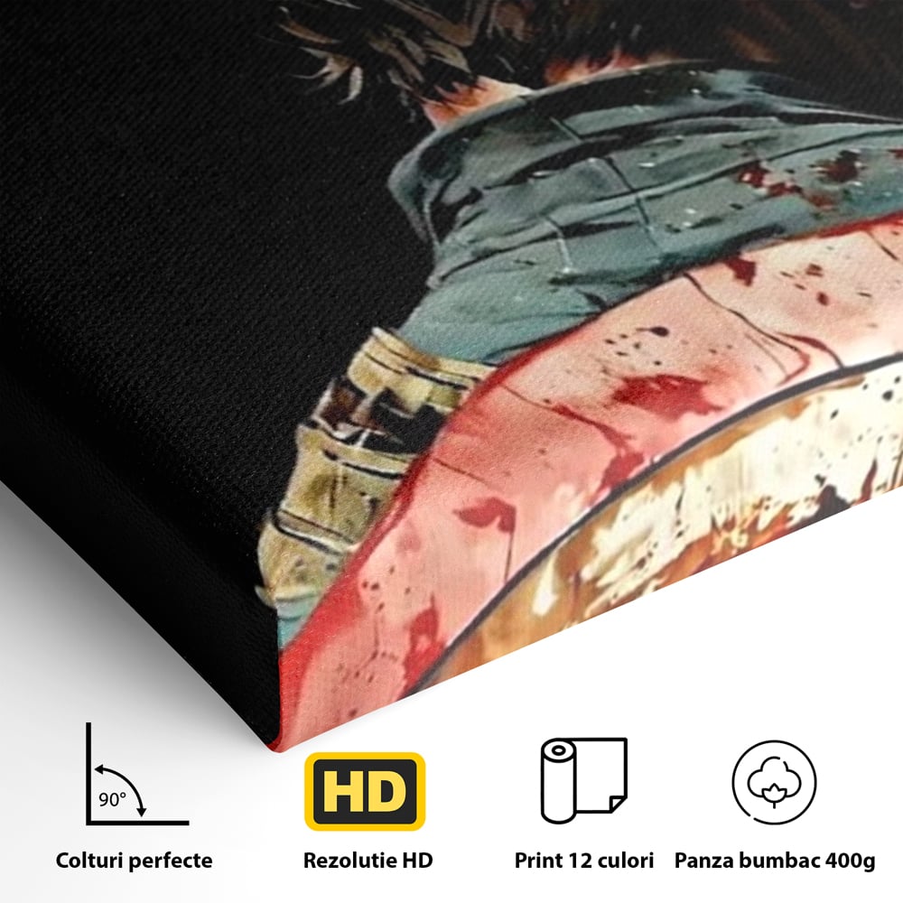 Tablou Canvas Premium, LuxCanva® Q1003, Puterea de a nu Renunta, Evolutie, Sacrificiu, Efort, Alegere, Luptator, Mentalitate, Razboinic, Drum, Erou, Scut, Stea, Masculin, Birou, Dormitor