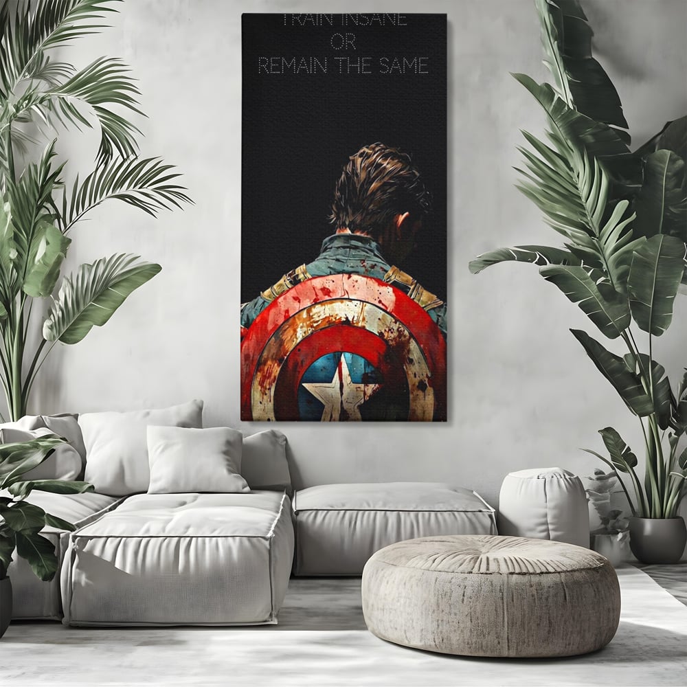Tablou Canvas Premium, LuxCanva® Q1003, Puterea de a nu Renunta, Evolutie, Sacrificiu, Efort, Alegere, Luptator, Mentalitate, Razboinic, Drum, Erou, Scut, Stea, Masculin, Birou, Dormitor