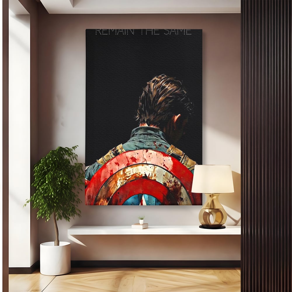 Tablou Canvas Premium, LuxCanva® Q1003, Puterea de a nu Renunta, Evolutie, Sacrificiu, Efort, Alegere, Luptator, Mentalitate, Razboinic, Drum, Erou, Scut, Stea, Masculin, Birou, Dormitor