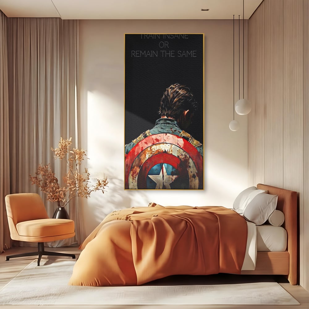Tablou Canvas Premium, LuxCanva® Q1003, Puterea de a nu Renunta, Evolutie, Sacrificiu, Efort, Alegere, Luptator, Mentalitate, Razboinic, Drum, Erou, Scut, Stea, Masculin, Birou, Dormitor