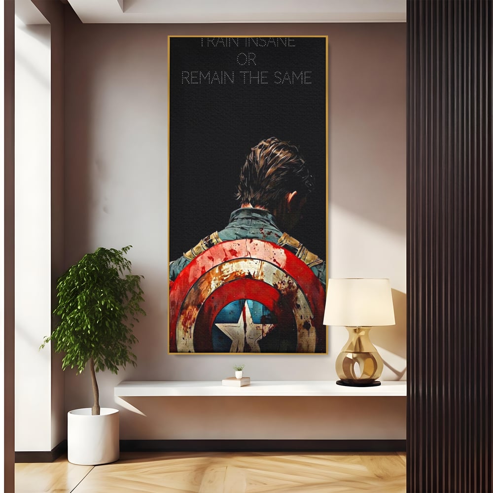 Tablou Canvas Premium, LuxCanva® Q1003, Puterea de a nu Renunta, Evolutie, Sacrificiu, Efort, Alegere, Luptator, Mentalitate, Razboinic, Drum, Erou, Scut, Stea, Masculin, Birou, Dormitor