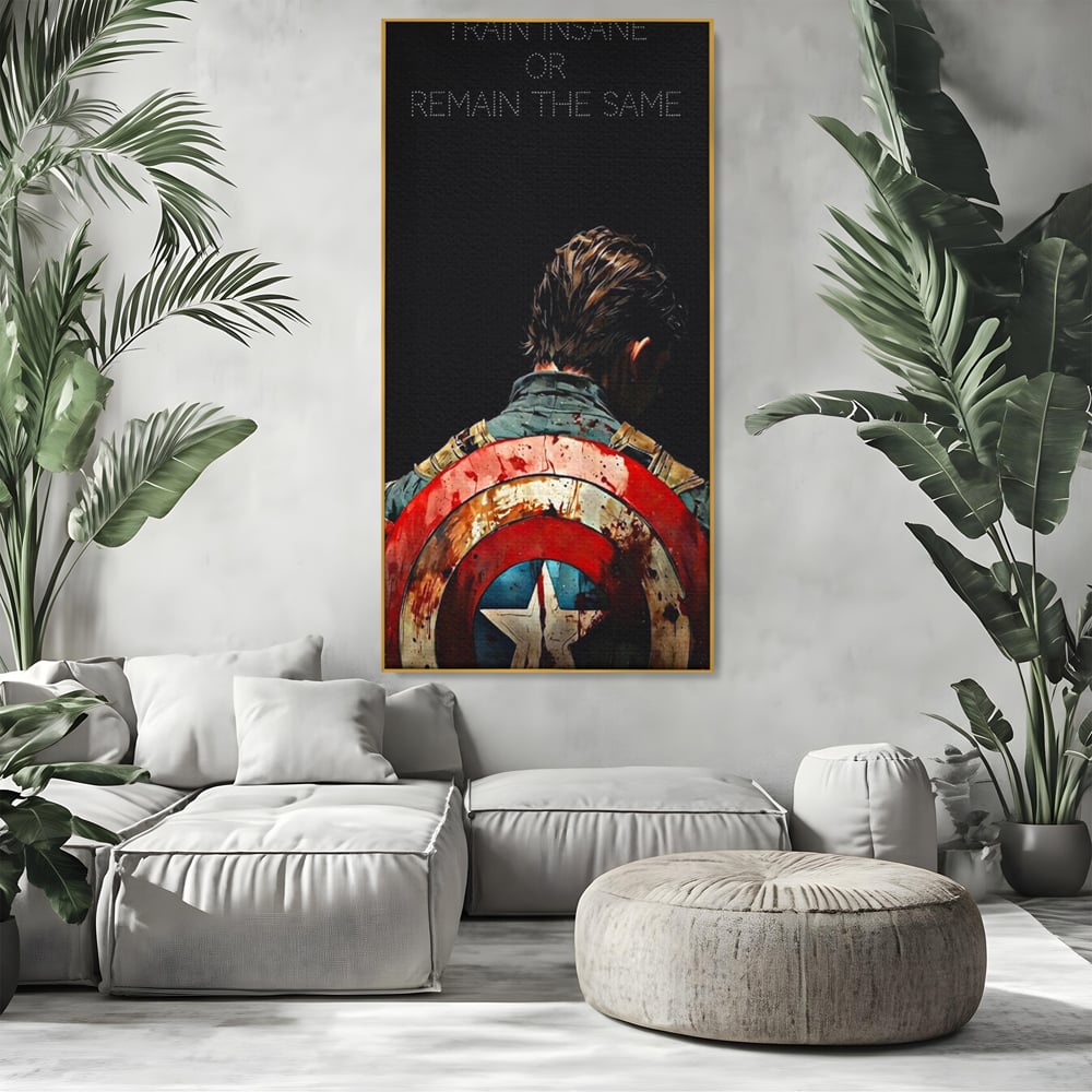 Tablou Canvas Premium, LuxCanva® Q1003, Puterea de a nu Renunta, Evolutie, Sacrificiu, Efort, Alegere, Luptator, Mentalitate, Razboinic, Drum, Erou, Scut, Stea, Masculin, Birou, Dormitor