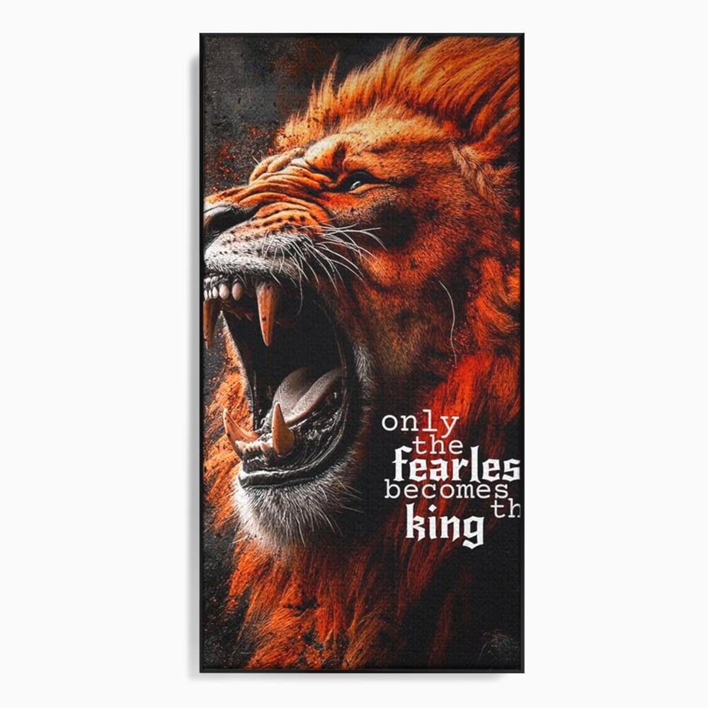 Leinwandbilder Premium, LuxCanva® Q1004, Furchtloser König, Macht, Dominanz, Vorherrschaft, Autorität, Löwe, König, Krone, Mähne, wild, wild, Meister, Stimme, Stimme, Herrscher, Herrscher, Büro, Schlafzimmer