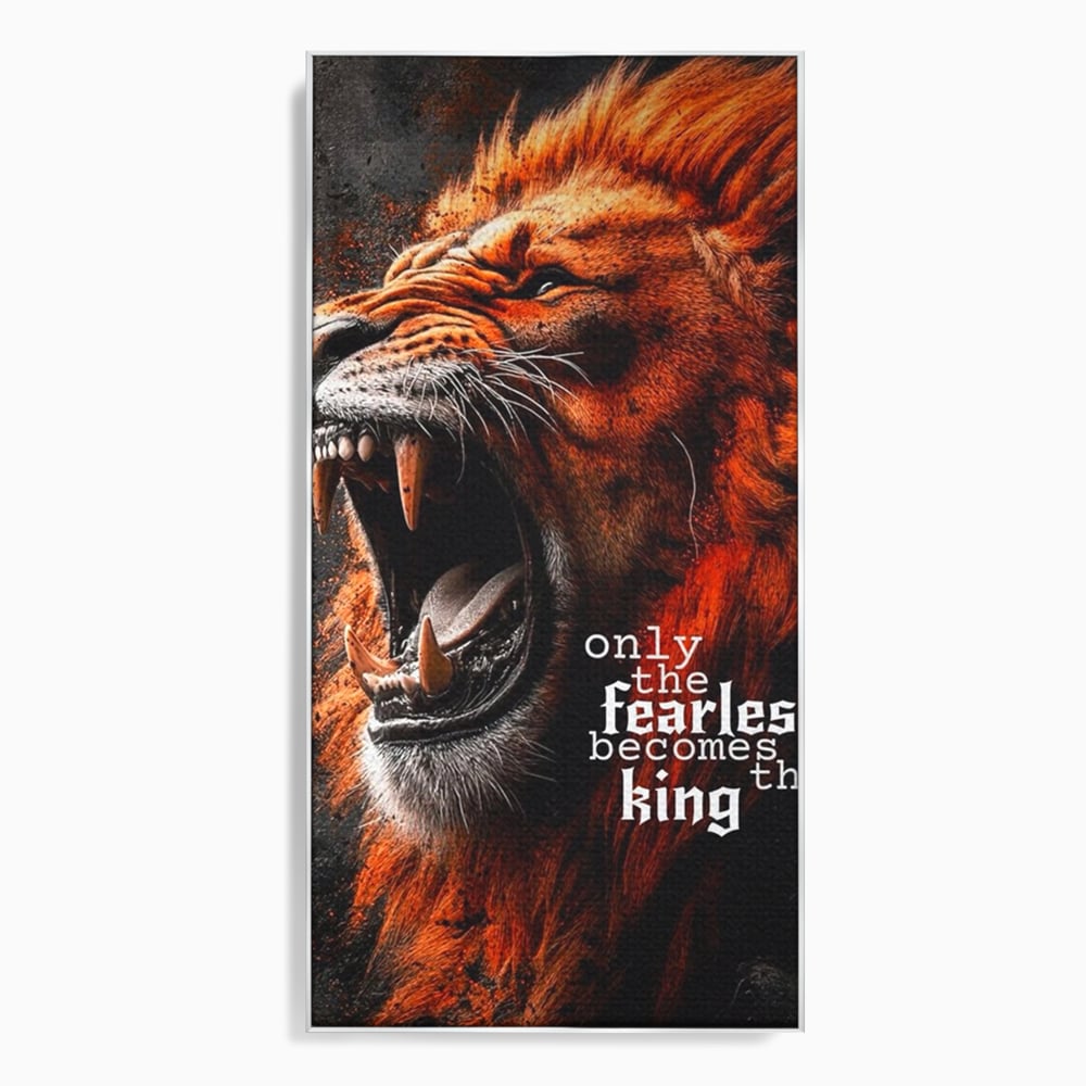 Leinwandbilder Premium, LuxCanva® Q1004, Furchtloser König, Macht, Dominanz, Vorherrschaft, Autorität, Löwe, König, Krone, Mähne, wild, wild, Meister, Stimme, Stimme, Herrscher, Herrscher, Büro, Schlafzimmer