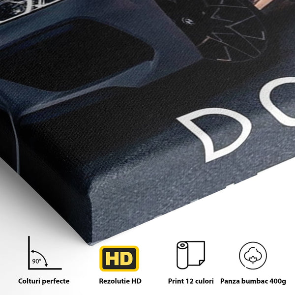 Canvas Wall Art Premium, LuxCanva® Q1005, Die Kraft weiterzumachen, Entschlossenheit, Ehrgeiz, Erfolg, Disziplin, Fokus, Wille, Auto, Sport, Straße, Asphalt, Scheinwerfer, Geschwindigkeit, Richtung, Büro, Schlafzimmer