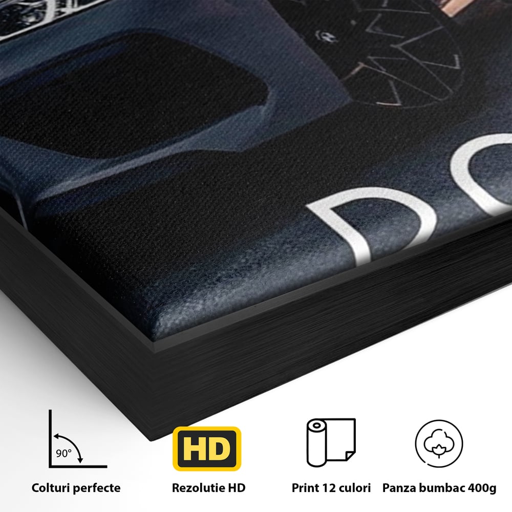 Canvas Wall Art Premium, LuxCanva® Q1005, Die Kraft weiterzumachen, Entschlossenheit, Ehrgeiz, Erfolg, Disziplin, Fokus, Wille, Auto, Sport, Straße, Asphalt, Scheinwerfer, Geschwindigkeit, Richtung, Büro, Schlafzimmer