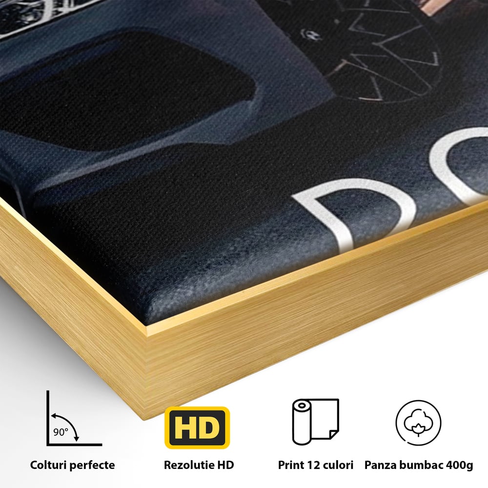 Canvas Wall Art Premium, LuxCanva® Q1005, Die Kraft weiterzumachen, Entschlossenheit, Ehrgeiz, Erfolg, Disziplin, Fokus, Wille, Auto, Sport, Straße, Asphalt, Scheinwerfer, Geschwindigkeit, Richtung, Büro, Schlafzimmer