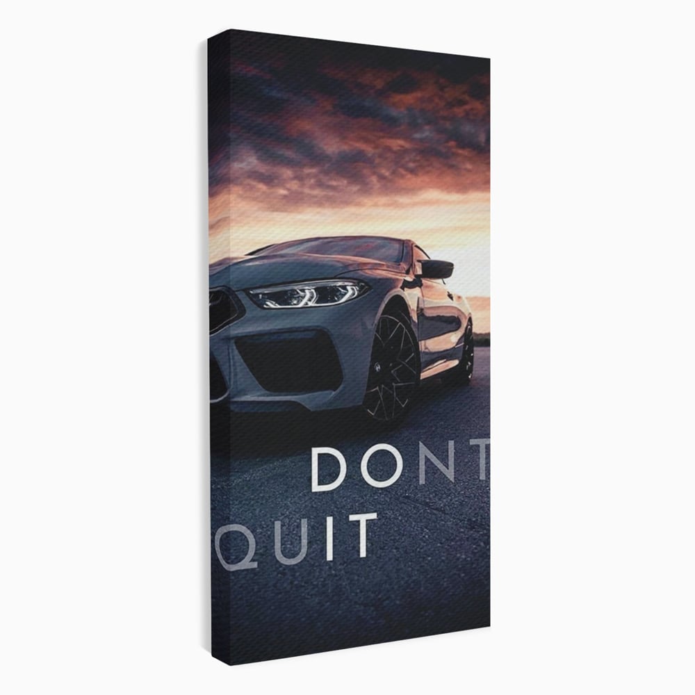 Canvas Wall Art Premium, LuxCanva® Q1005, Die Kraft weiterzumachen, Entschlossenheit, Ehrgeiz, Erfolg, Disziplin, Fokus, Wille, Auto, Sport, Straße, Asphalt, Scheinwerfer, Geschwindigkeit, Richtung, Büro, Schlafzimmer
