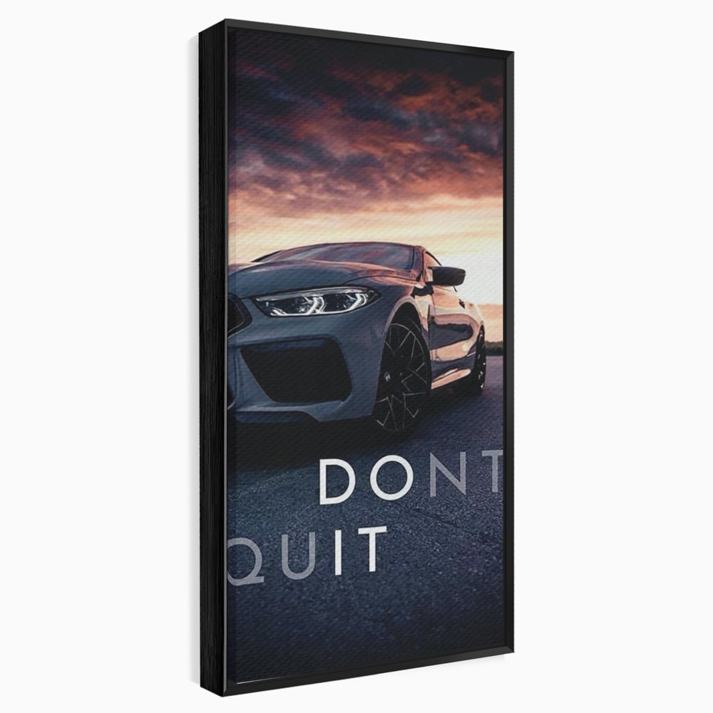 Canvas Wall Art Premium, LuxCanva® Q1005, Die Kraft weiterzumachen, Entschlossenheit, Ehrgeiz, Erfolg, Disziplin, Fokus, Wille, Auto, Sport, Straße, Asphalt, Scheinwerfer, Geschwindigkeit, Richtung, Büro, Schlafzimmer