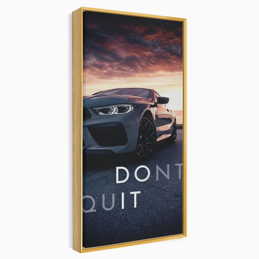 Canvas Wall Art Premium, LuxCanva® Q1005, Die Kraft weiterzumachen, Entschlossenheit, Ehrgeiz, Erfolg, Disziplin, Fokus, Wille, Auto, Sport, Straße, Asphalt, Scheinwerfer, Geschwindigkeit, Richtung, Büro, Schlafzimmer