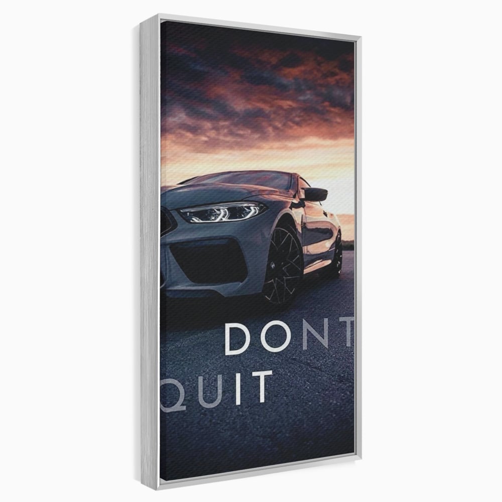 Canvas Wall Art Premium, LuxCanva® Q1005, Die Kraft weiterzumachen, Entschlossenheit, Ehrgeiz, Erfolg, Disziplin, Fokus, Wille, Auto, Sport, Straße, Asphalt, Scheinwerfer, Geschwindigkeit, Richtung, Büro, Schlafzimmer