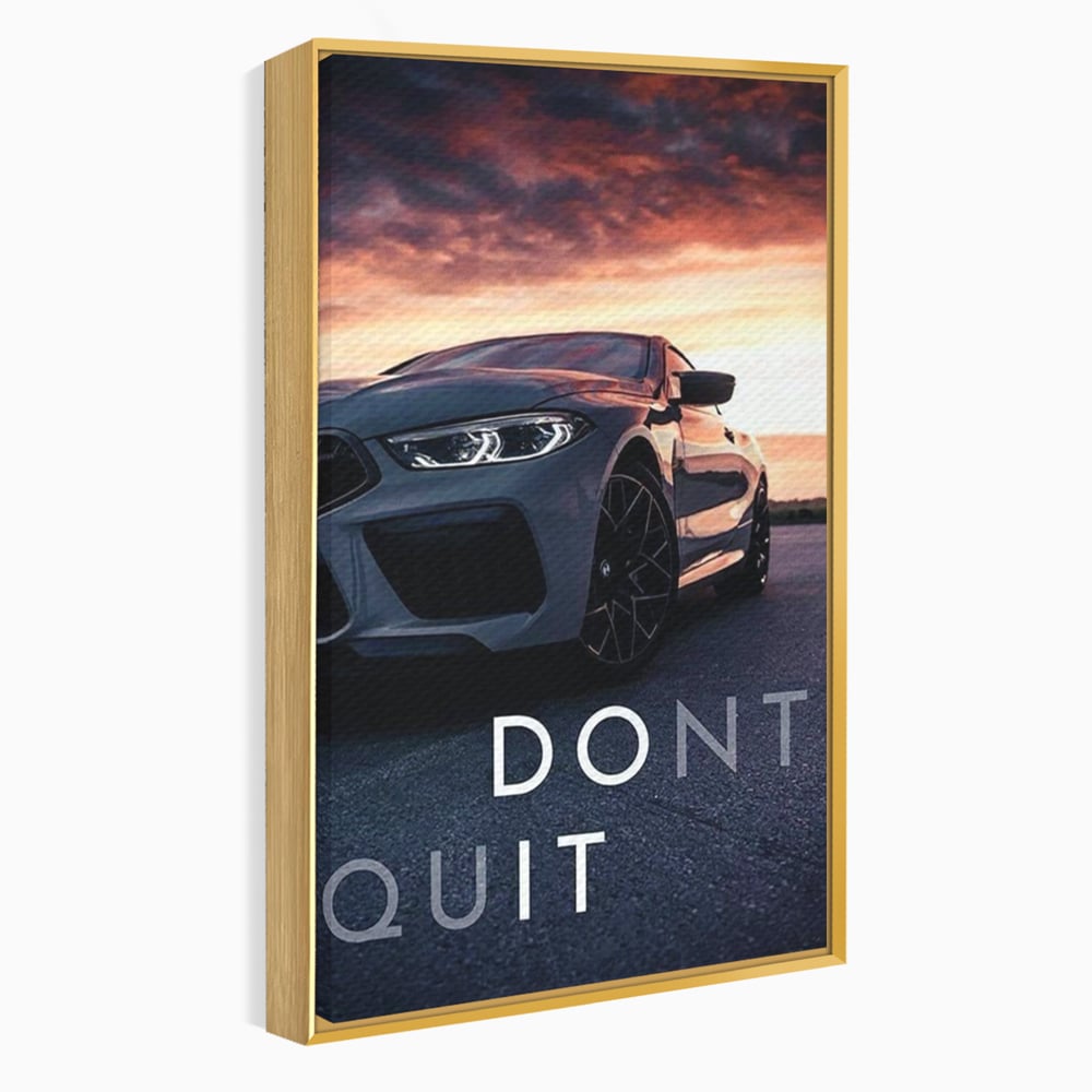 Canvas Wall Art Premium, LuxCanva® Q1005, Die Kraft weiterzumachen, Entschlossenheit, Ehrgeiz, Erfolg, Disziplin, Fokus, Wille, Auto, Sport, Straße, Asphalt, Scheinwerfer, Geschwindigkeit, Richtung, Büro, Schlafzimmer