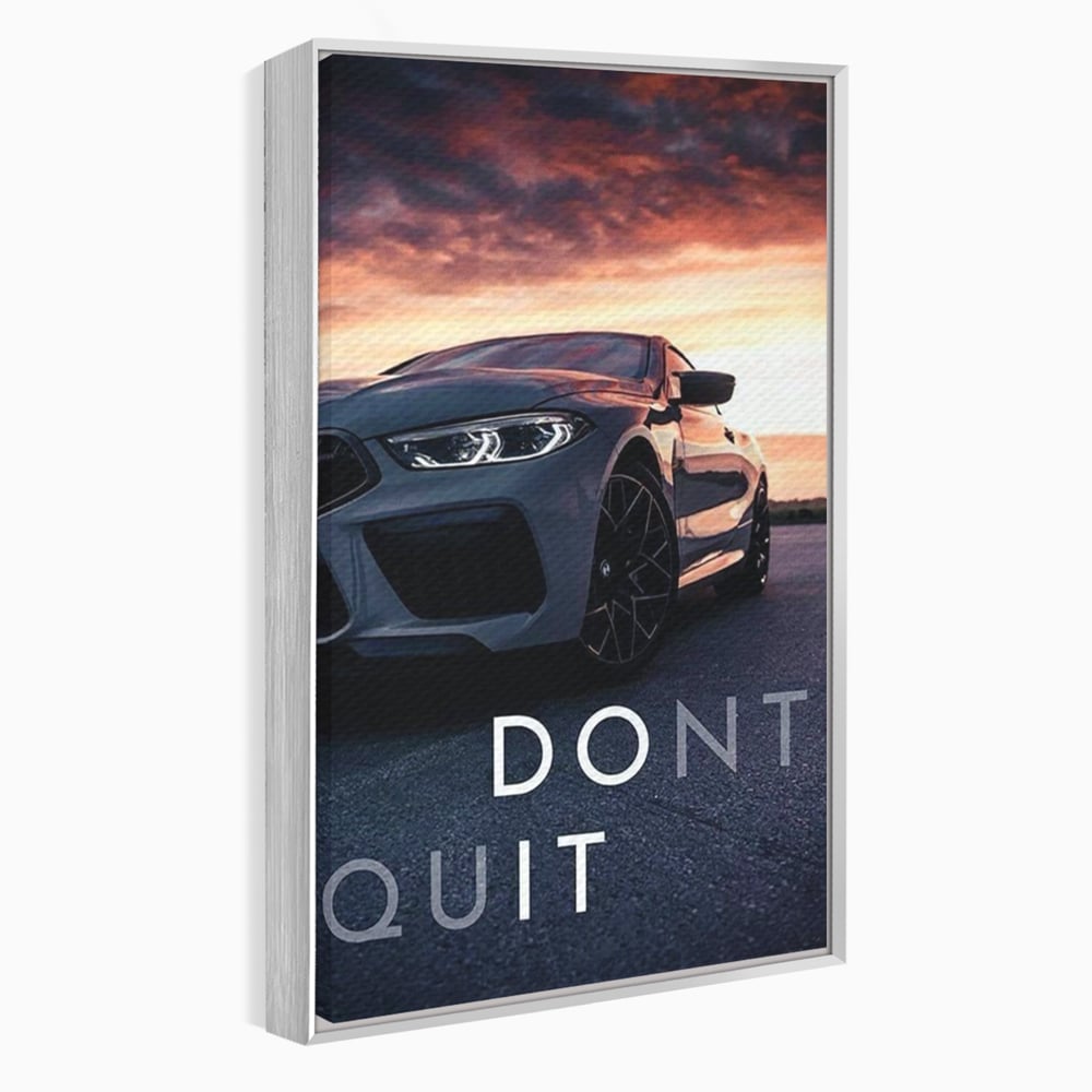 Canvas Wall Art Premium, LuxCanva® Q1005, Die Kraft weiterzumachen, Entschlossenheit, Ehrgeiz, Erfolg, Disziplin, Fokus, Wille, Auto, Sport, Straße, Asphalt, Scheinwerfer, Geschwindigkeit, Richtung, Büro, Schlafzimmer