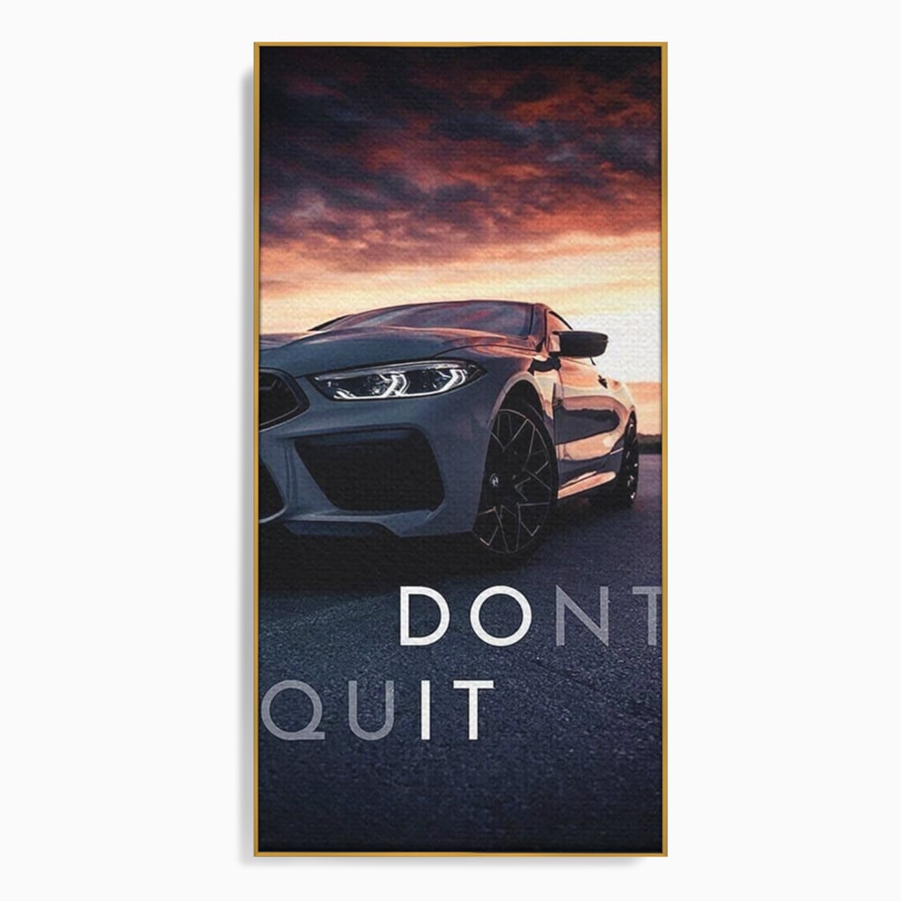 Canvas Wall Art Premium, LuxCanva® Q1005, Die Kraft weiterzumachen, Entschlossenheit, Ehrgeiz, Erfolg, Disziplin, Fokus, Wille, Auto, Sport, Straße, Asphalt, Scheinwerfer, Geschwindigkeit, Richtung, Büro, Schlafzimmer