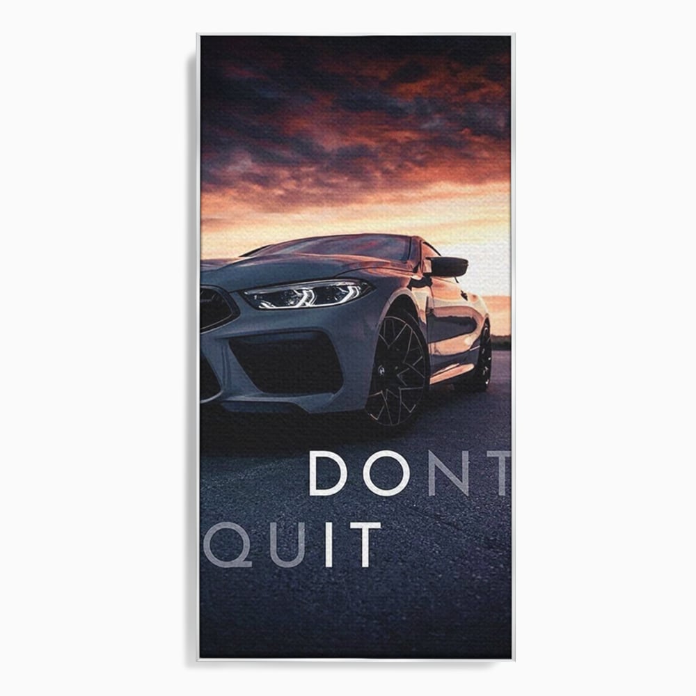 Canvas Wall Art Premium, LuxCanva® Q1005, Die Kraft weiterzumachen, Entschlossenheit, Ehrgeiz, Erfolg, Disziplin, Fokus, Wille, Auto, Sport, Straße, Asphalt, Scheinwerfer, Geschwindigkeit, Richtung, Büro, Schlafzimmer