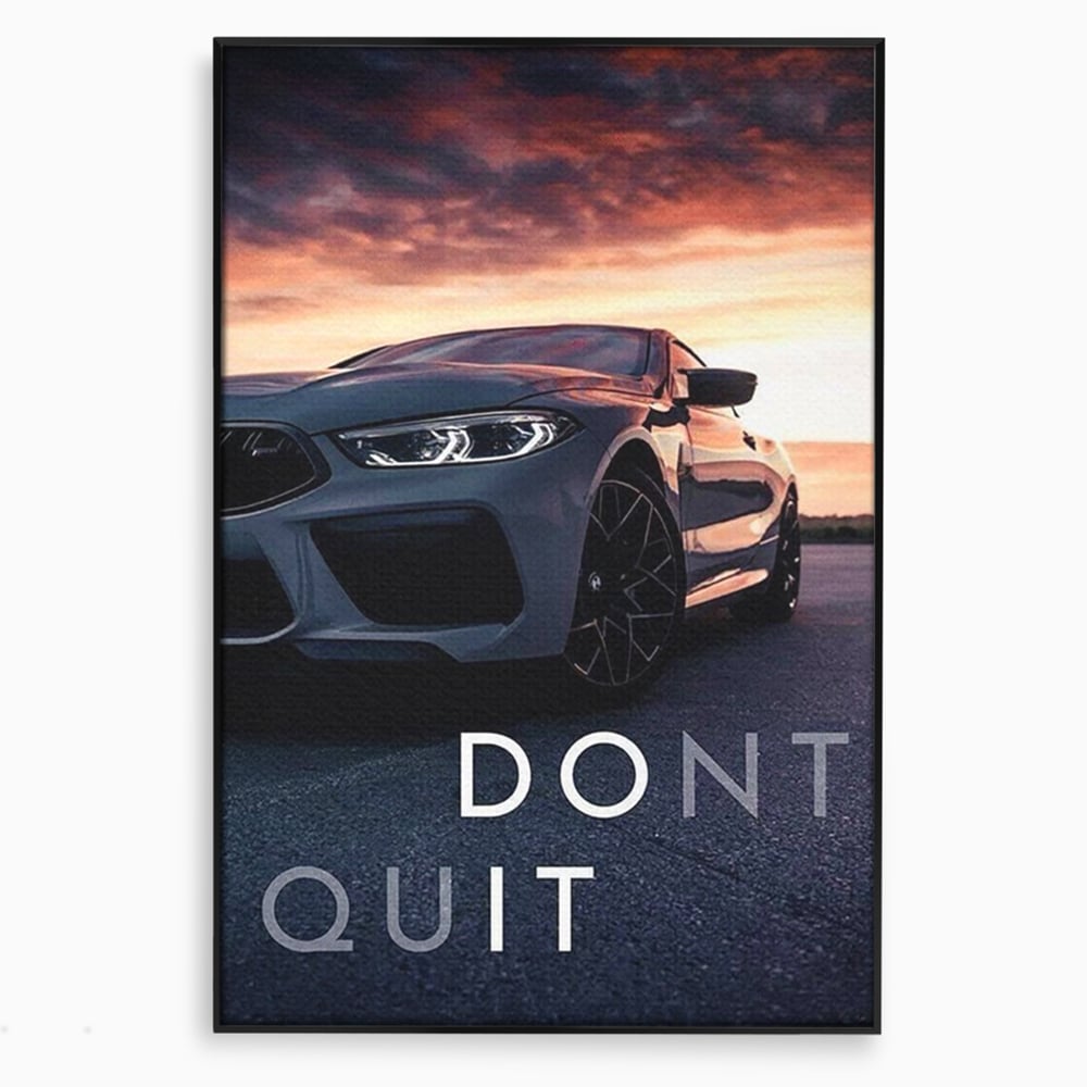 Canvas Wall Art Premium, LuxCanva® Q1005, Die Kraft weiterzumachen, Entschlossenheit, Ehrgeiz, Erfolg, Disziplin, Fokus, Wille, Auto, Sport, Straße, Asphalt, Scheinwerfer, Geschwindigkeit, Richtung, Büro, Schlafzimmer