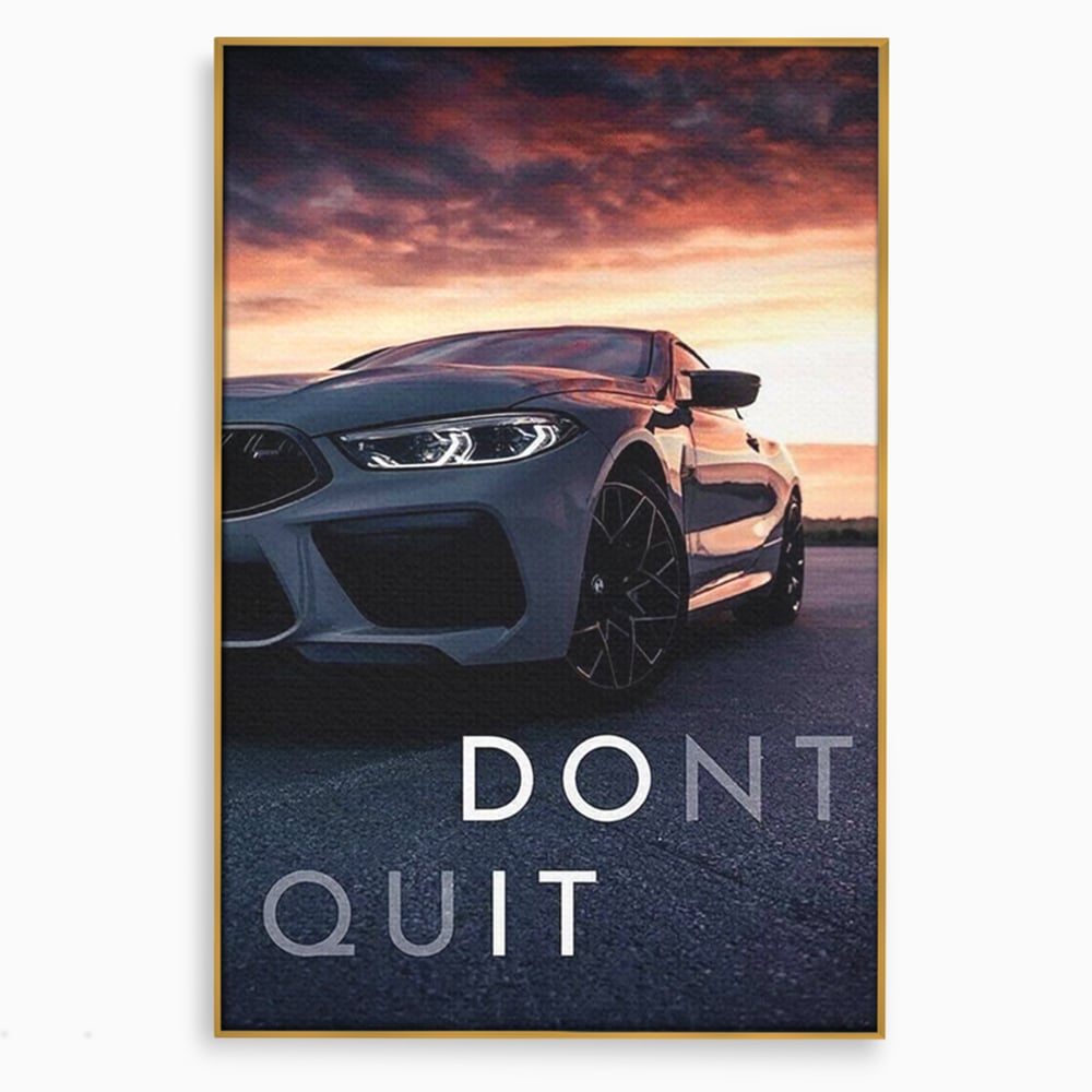 Canvas Wall Art Premium, LuxCanva® Q1005, Die Kraft weiterzumachen, Entschlossenheit, Ehrgeiz, Erfolg, Disziplin, Fokus, Wille, Auto, Sport, Straße, Asphalt, Scheinwerfer, Geschwindigkeit, Richtung, Büro, Schlafzimmer
