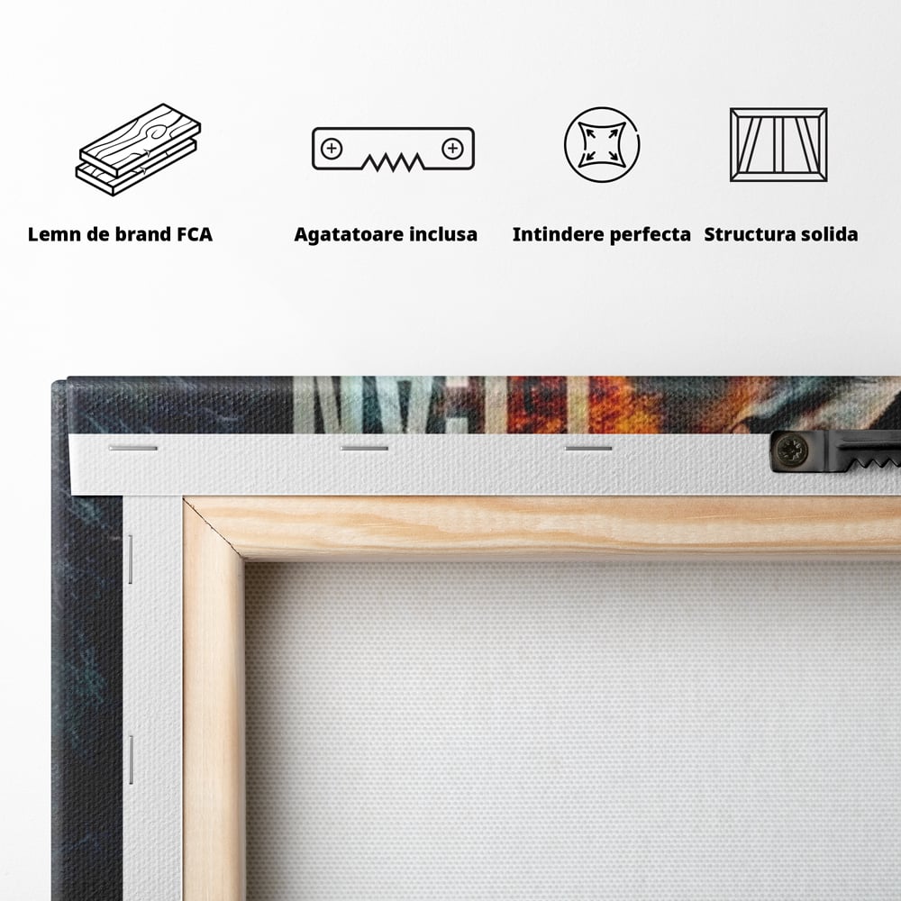 Tablou Canvas Premium, LuxCanva® Q1006, Nascut Sa Reuseasca, Vointa, Perseverenta, Ambitie, Leu, Rege, Foc, Curaj, Dominatie, Portret, Inspirational, Reusita, Forta, Birou, Dormitor