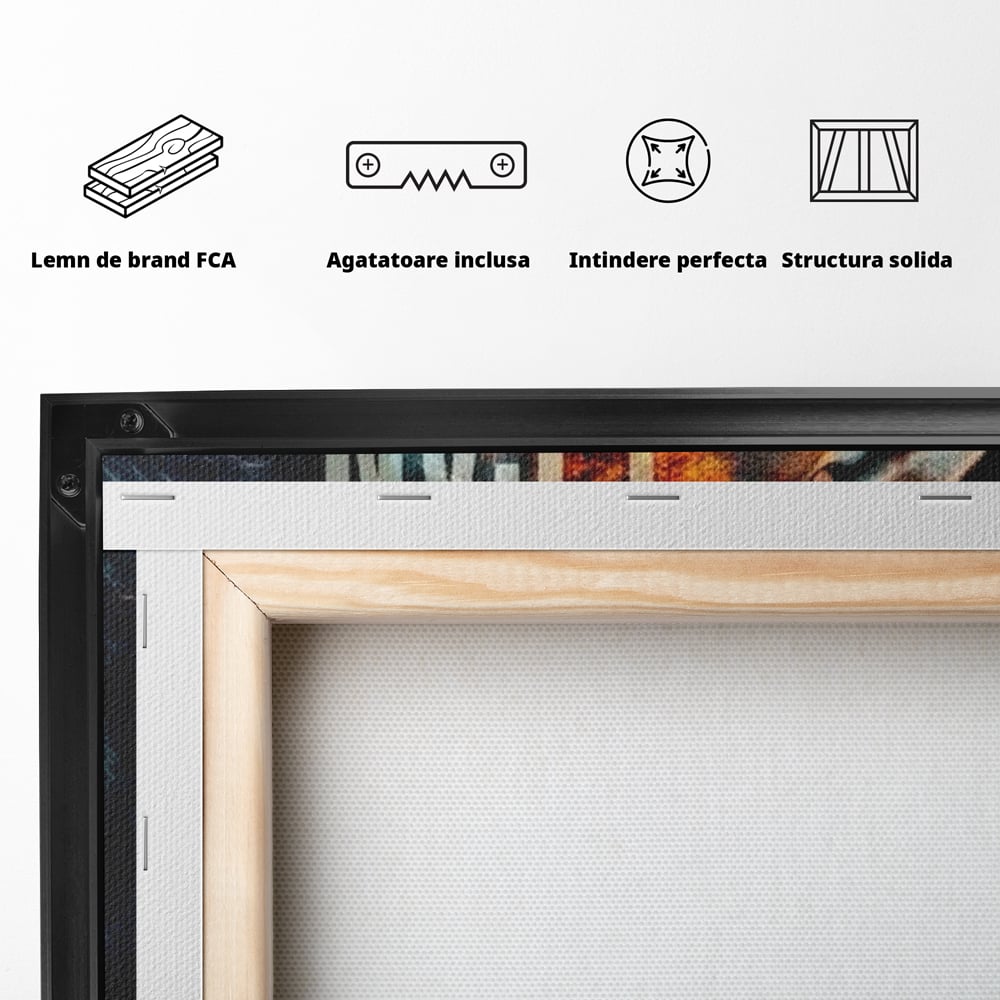 Tablou Canvas Premium, LuxCanva® Q1006, Nascut Sa Reuseasca, Vointa, Perseverenta, Ambitie, Leu, Rege, Foc, Curaj, Dominatie, Portret, Inspirational, Reusita, Forta, Birou, Dormitor