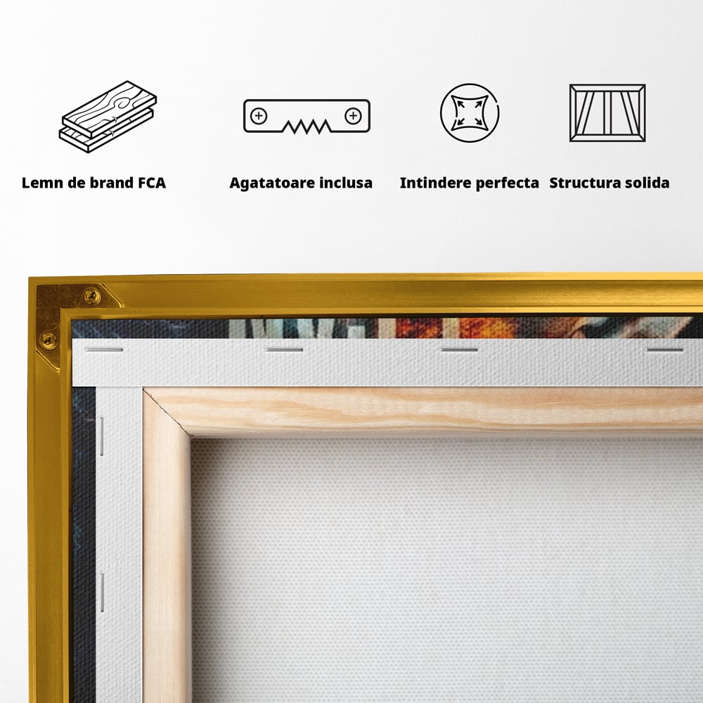 Tablou Canvas Premium, LuxCanva® Q1006, Nascut Sa Reuseasca, Vointa, Perseverenta, Ambitie, Leu, Rege, Foc, Curaj, Dominatie, Portret, Inspirational, Reusita, Forta, Birou, Dormitor