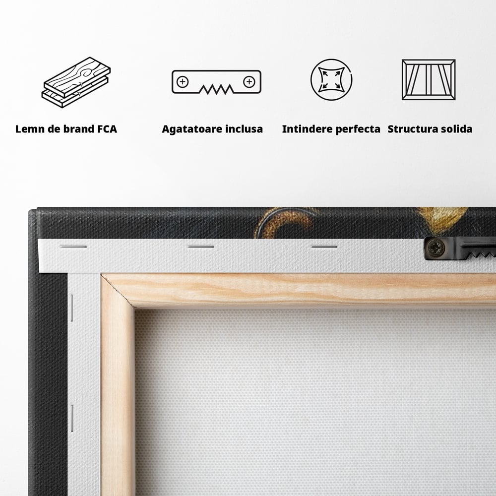 Tablou Canvas Premium, LuxCanva® Q1007, Puterea Gandului, Mentalitate, Vultur, Claritate, Gand, Lider, Succes, Libertate, Inteligenta, Privire, Pene, Antreprenoriat, Pasare, Padure, Birou, Dormitor