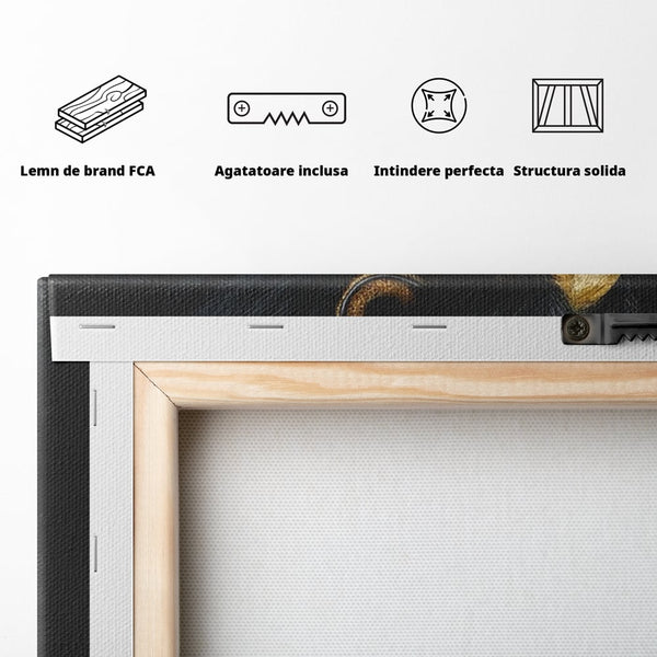 Tablou Canvas Premium, LuxCanva® Q1007, Puterea Gandului, Mentalitate, Vultur, Claritate, Gand, Lider, Succes, Libertate, Inteligenta, Privire, Pene, Antreprenoriat, Pasare, Padure, Birou, Dormitor