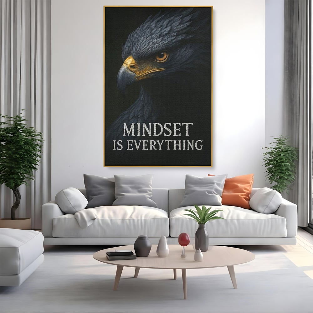 Tablou Canvas Premium, LuxCanva® Q1007, Puterea Gandului, Mentalitate, Vultur, Claritate, Gand, Lider, Succes, Libertate, Inteligenta, Privire, Pene, Antreprenoriat, Pasare, Padure, Birou, Dormitor