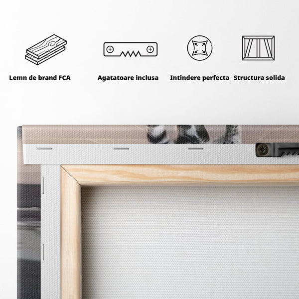 Tablou Canvas Premium, LuxCanva® Q1008, In Oglinda Mintii, Pisoi, Tigru, Reflectie, Oglinda, Crestere, Curaj, Devenire, Identitate, Pui, Apa, Privire, Psihologie, Simbolic, Felina, Birou, Dormitor