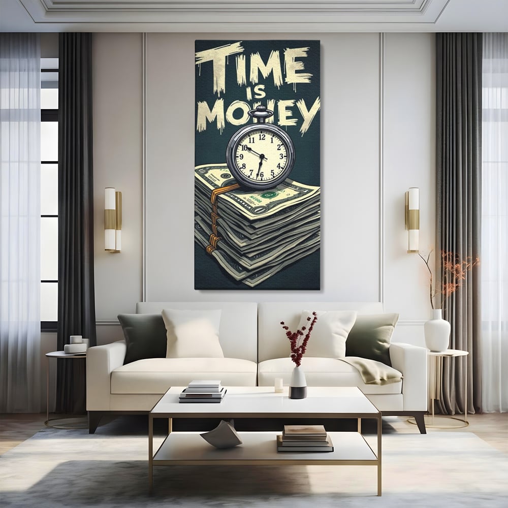 Tablou Canvas Premium, LuxCanva® Q1012, Ora Succesului, Timp, Ceas, Bani, Business, Disciplina, Motivatie, Performanta, Cariera, Birou, Dormitor