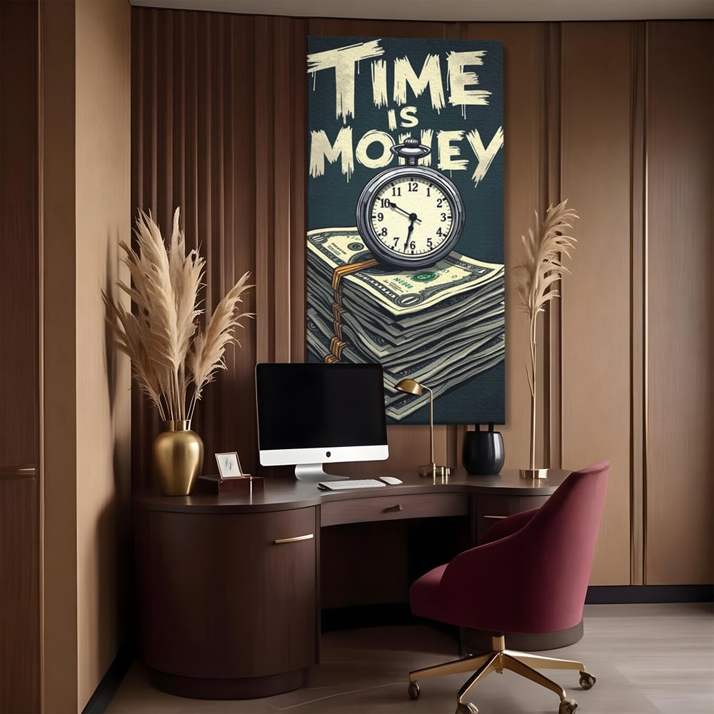 Tablou Canvas Premium, LuxCanva® Q1012, Ora Succesului, Timp, Ceas, Bani, Business, Disciplina, Motivatie, Performanta, Cariera, Birou, Dormitor
