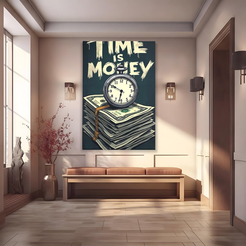 Tablou Canvas Premium, LuxCanva® Q1012, Ora Succesului, Timp, Ceas, Bani, Business, Disciplina, Motivatie, Performanta, Cariera, Birou, Dormitor