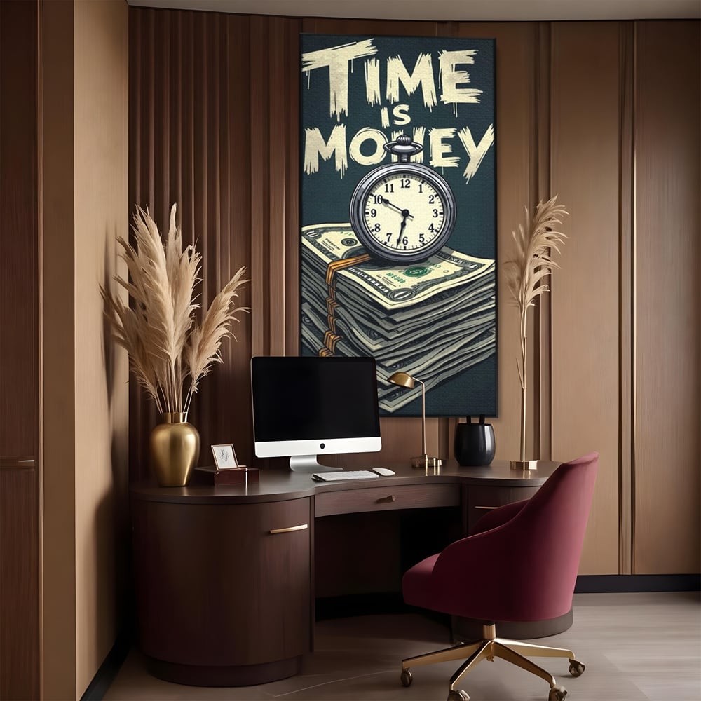 Tablou Canvas Premium, LuxCanva® Q1012, Ora Succesului, Timp, Ceas, Bani, Business, Disciplina, Motivatie, Performanta, Cariera, Birou, Dormitor