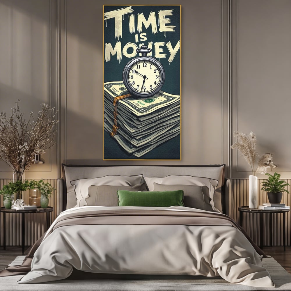 Tablou Canvas Premium, LuxCanva® Q1012, Ora Succesului, Timp, Ceas, Bani, Business, Disciplina, Motivatie, Performanta, Cariera, Birou, Dormitor