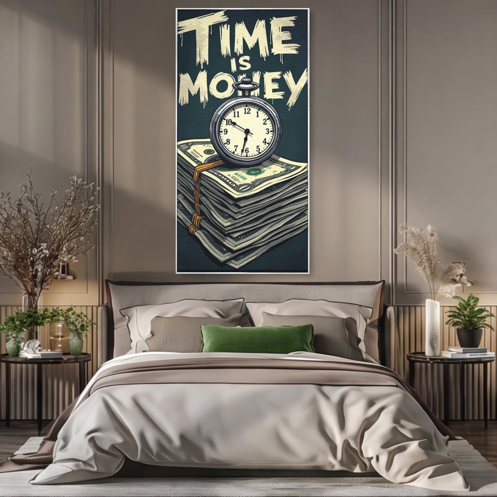 Tablou Canvas Premium, LuxCanva® Q1012, Ora Succesului, Timp, Ceas, Bani, Business, Disciplina, Motivatie, Performanta, Cariera, Birou, Dormitor