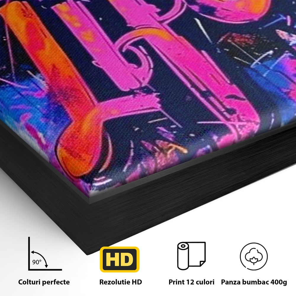 Tablou Canvas Premium, LuxCanva® Q1013, Iubeste Viata, Graffiti, Iubire, Viata, Urban, Motivational, Mesaj, Pozitiv, Modern, Birou, Dormitor
