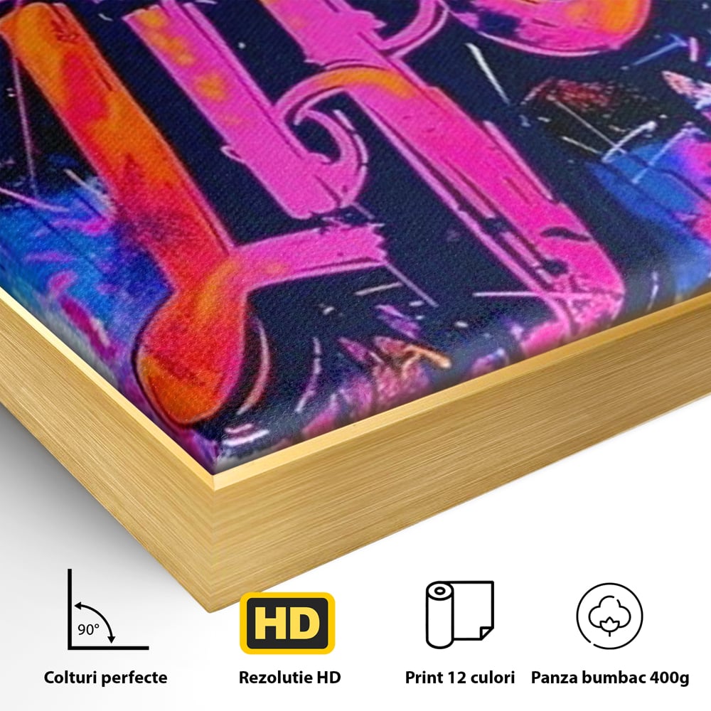 Tablou Canvas Premium, LuxCanva® Q1013, Iubeste Viata, Graffiti, Iubire, Viata, Urban, Motivational, Mesaj, Pozitiv, Modern, Birou, Dormitor