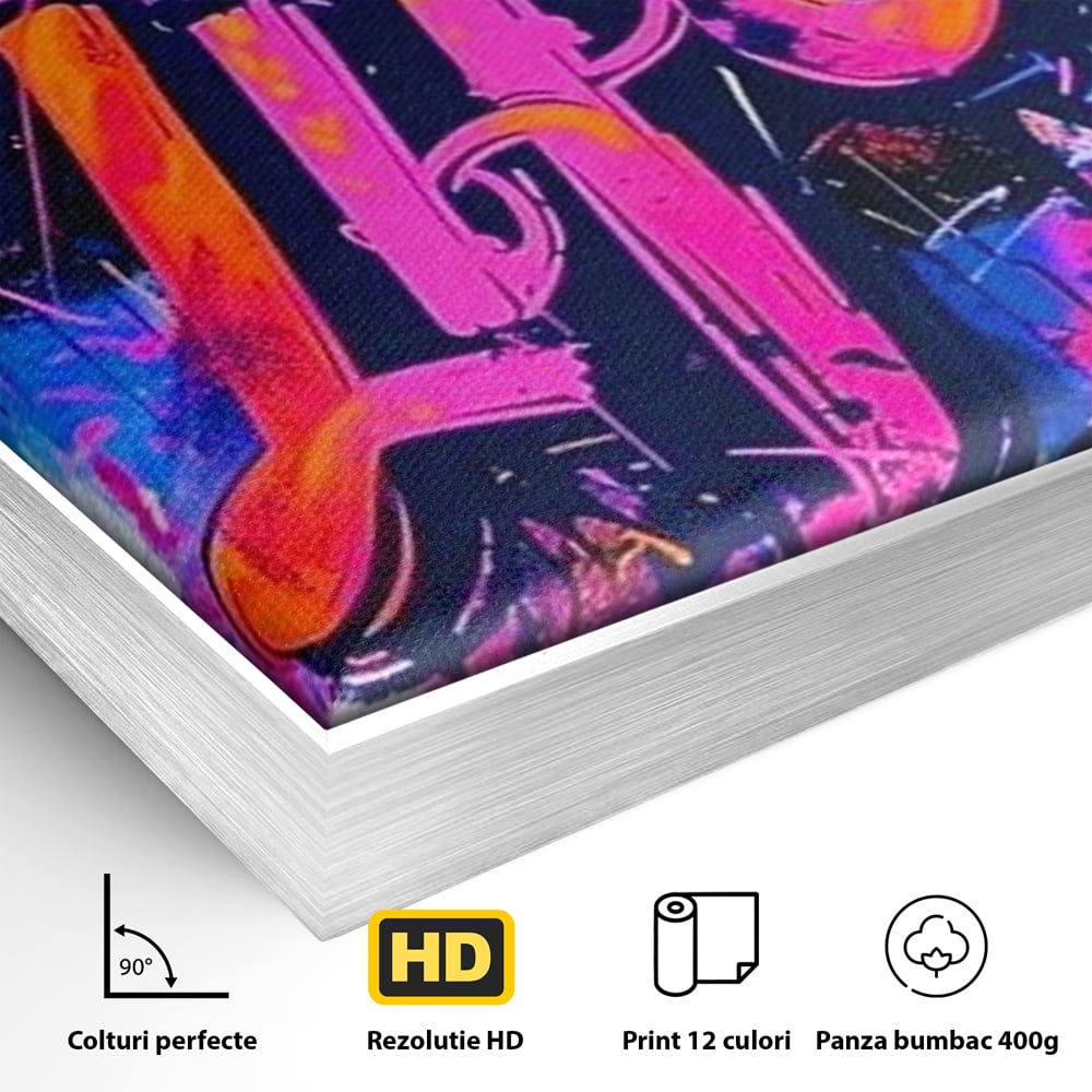 Tablou Canvas Premium, LuxCanva® Q1013, Iubeste Viata, Graffiti, Iubire, Viata, Urban, Motivational, Mesaj, Pozitiv, Modern, Birou, Dormitor