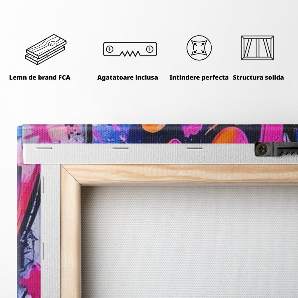 Tablou Canvas Premium, LuxCanva® Q1013, Iubeste Viata, Graffiti, Iubire, Viata, Urban, Motivational, Mesaj, Pozitiv, Modern, Birou, Dormitor