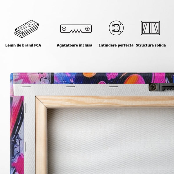 Tablou Canvas Premium, LuxCanva® Q1013, Iubeste Viata, Graffiti, Iubire, Viata, Urban, Motivational, Mesaj, Pozitiv, Modern, Birou, Dormitor
