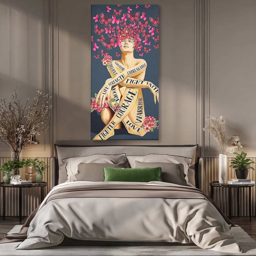 Tablou Canvas Premium, LuxCanva® Q1017, Aripile Sperantei, Ganduri, Optimism, Feminin, Flori, Motivational, Empatie, Viata, Birou, Dormitor