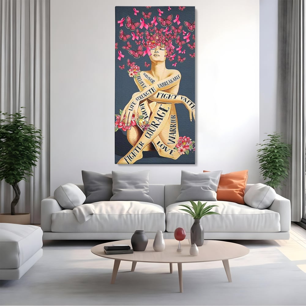 Tablou Canvas Premium, LuxCanva® Q1017, Aripile Sperantei, Ganduri, Optimism, Feminin, Flori, Motivational, Empatie, Viata, Birou, Dormitor